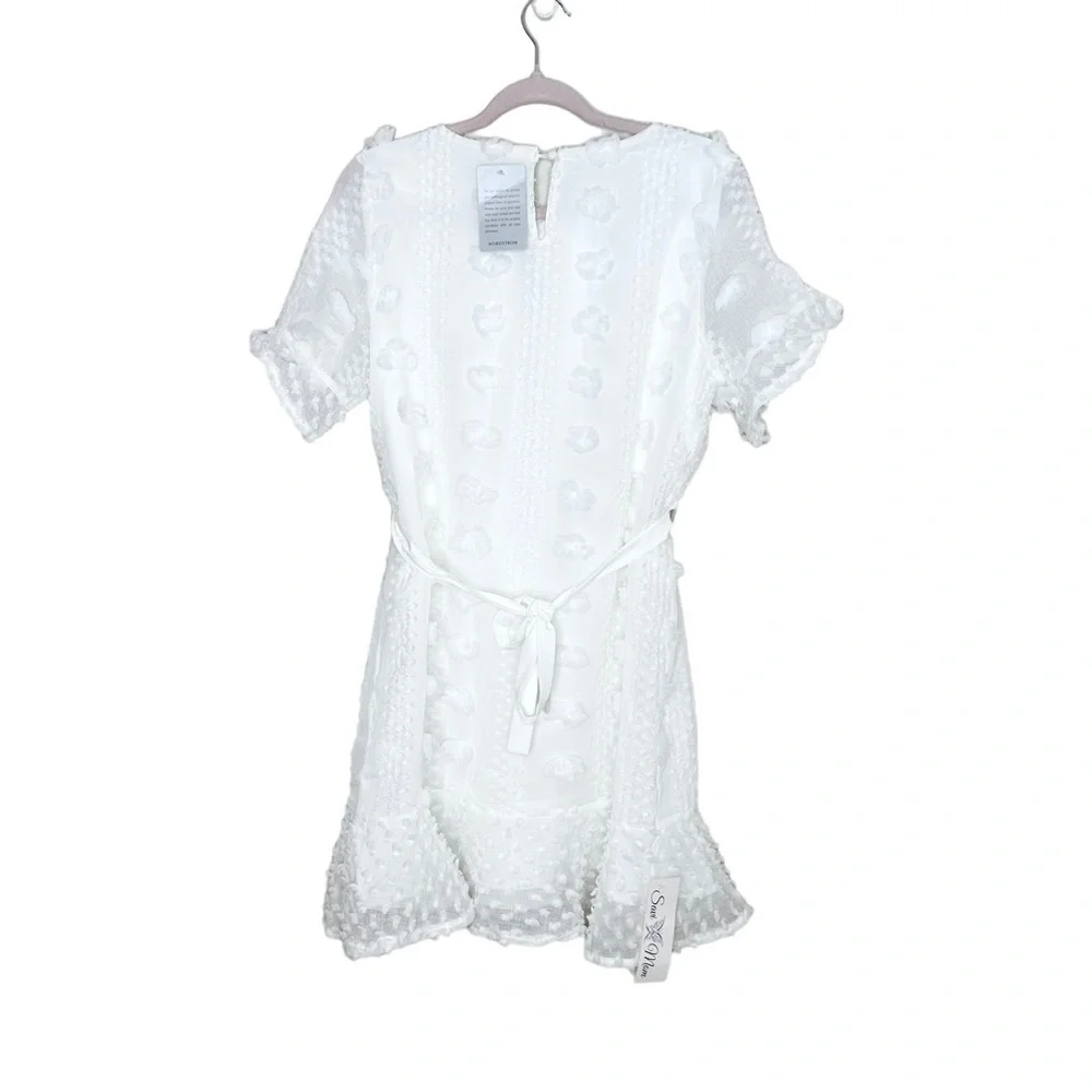 NWT Savi Mom Large Aurora Embellished Belted Maternity White Dress - Picture 2 of 9